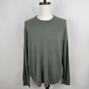 NWT Banana Republic Men's Cashmere Crew Neck Sweater XXL Heather Grey Green‎